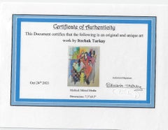 Itzchak Tarkay - Acquerello originale a tecnica mista, firmato a mano, con certificato