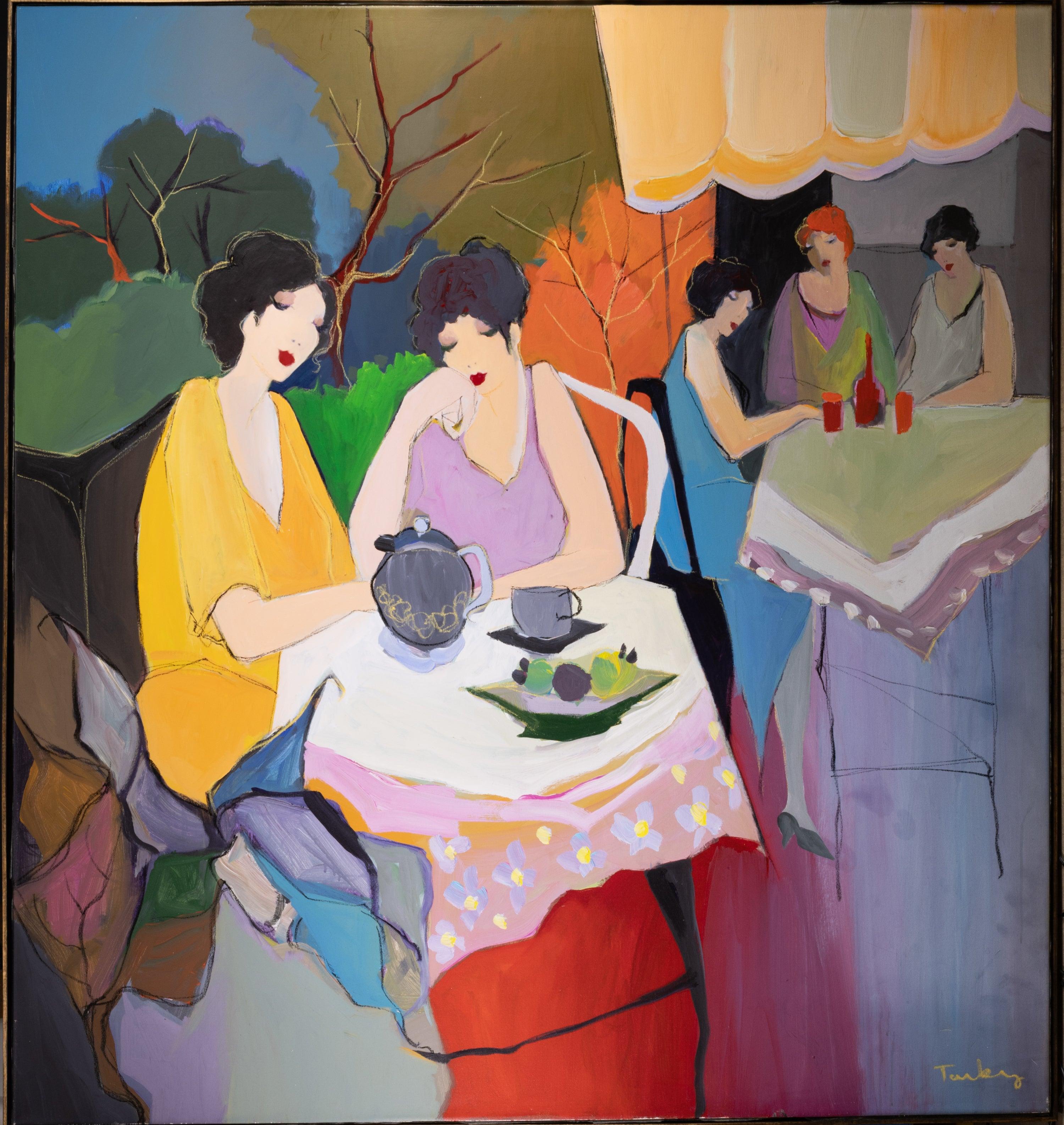 Artista: Itzchak Tarkay
Título: Señoras sentadas a la mesa
Medio: Acrílico sobre lienzo
Lienzo Tamaño: 60" x 60"
Tamaño del marco: 61" x 61"
Edición: Original
Inscripción: Firmado abajo a la derecha
Estado: Algunos pequeños arañazos (arriba a la