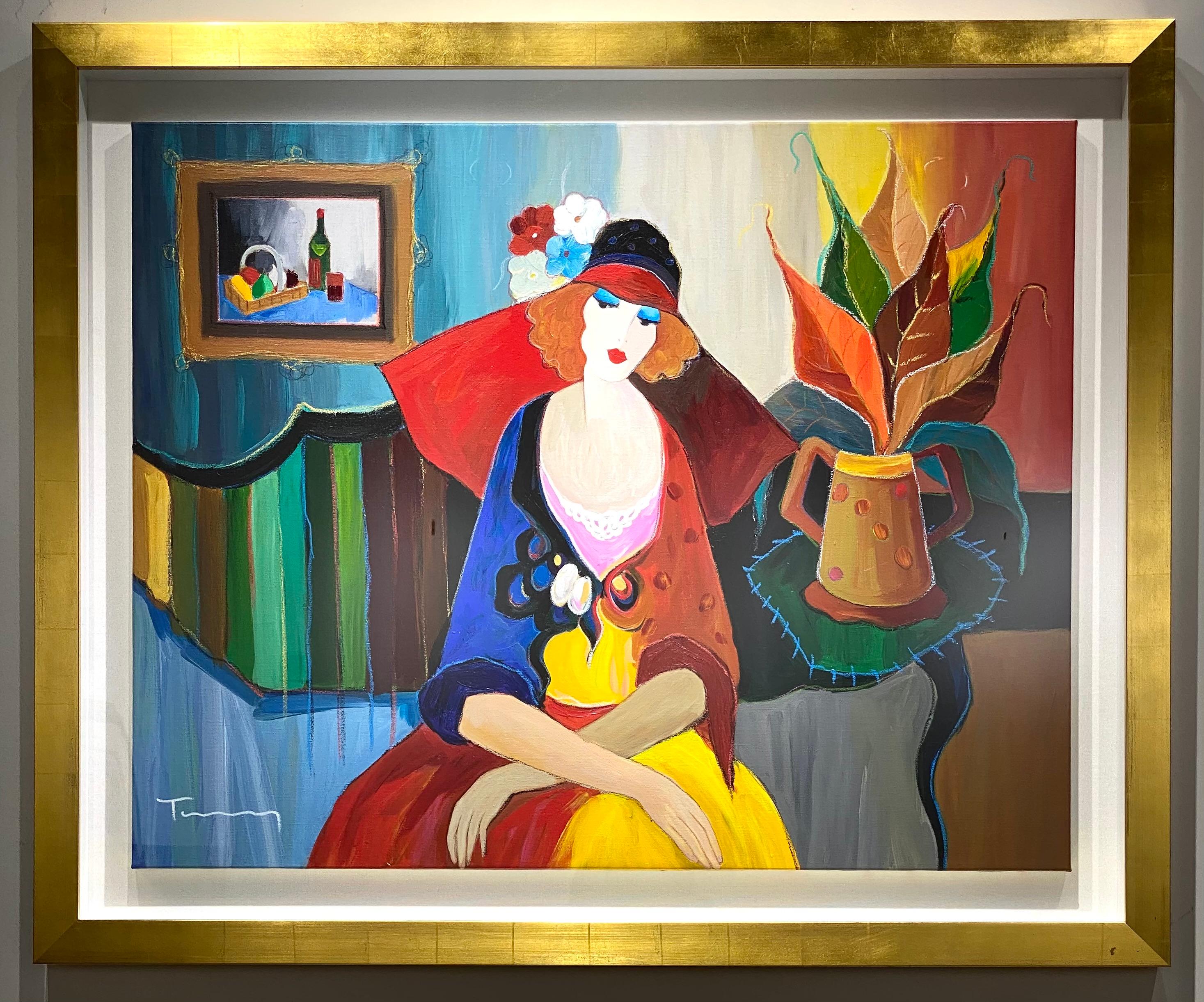Itzchak Tarkay "Magnifique Portrait" Oil Painting