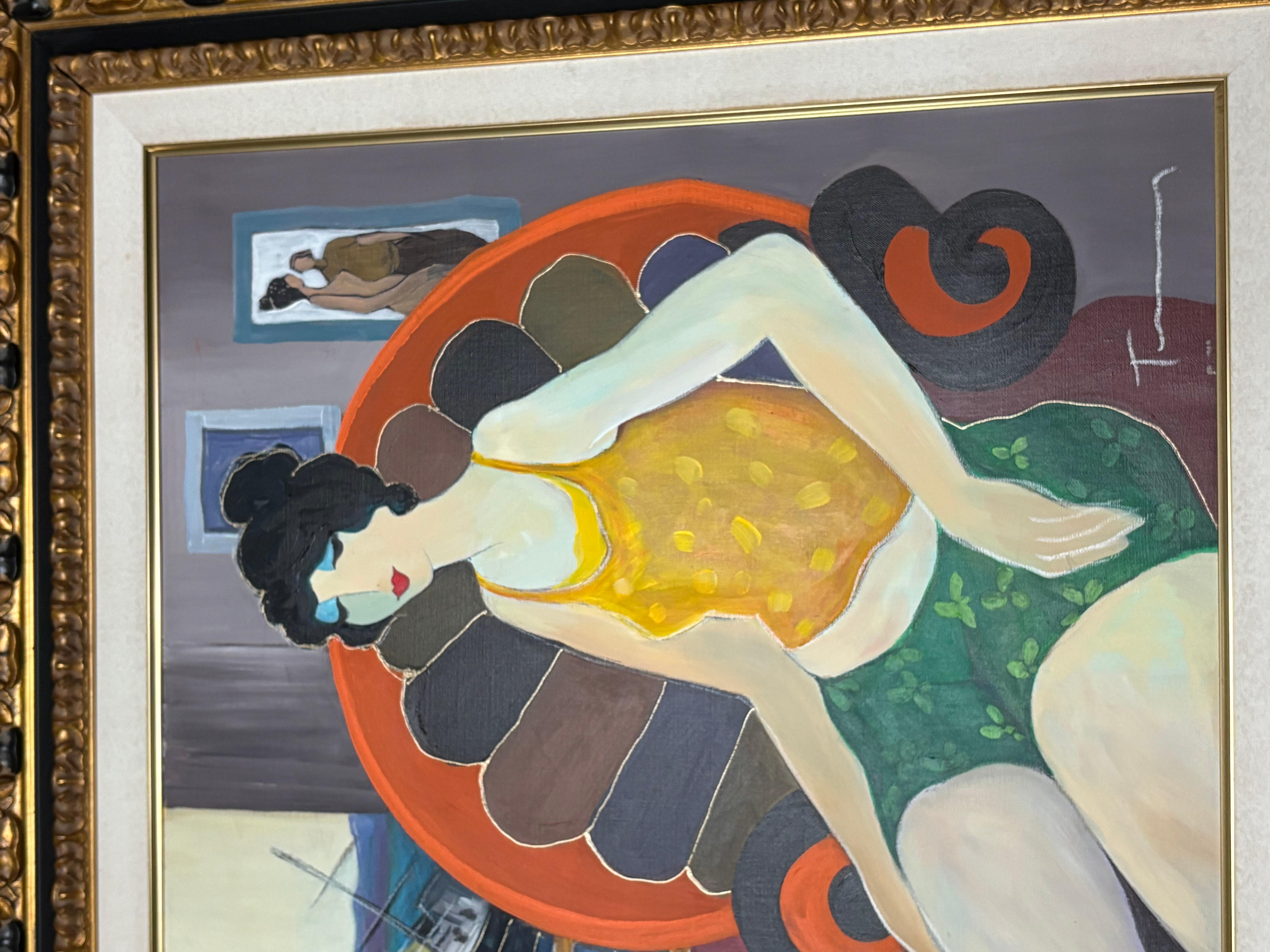 Itzchak Tarkay original painting on canvas “Summer fun”. 100% authentic comes from park west gallery I have the original receipt for the painting. Measures 47x37 in good condition