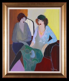 Vintage 'The Conversation Piece', oil on canvas by Tarkay