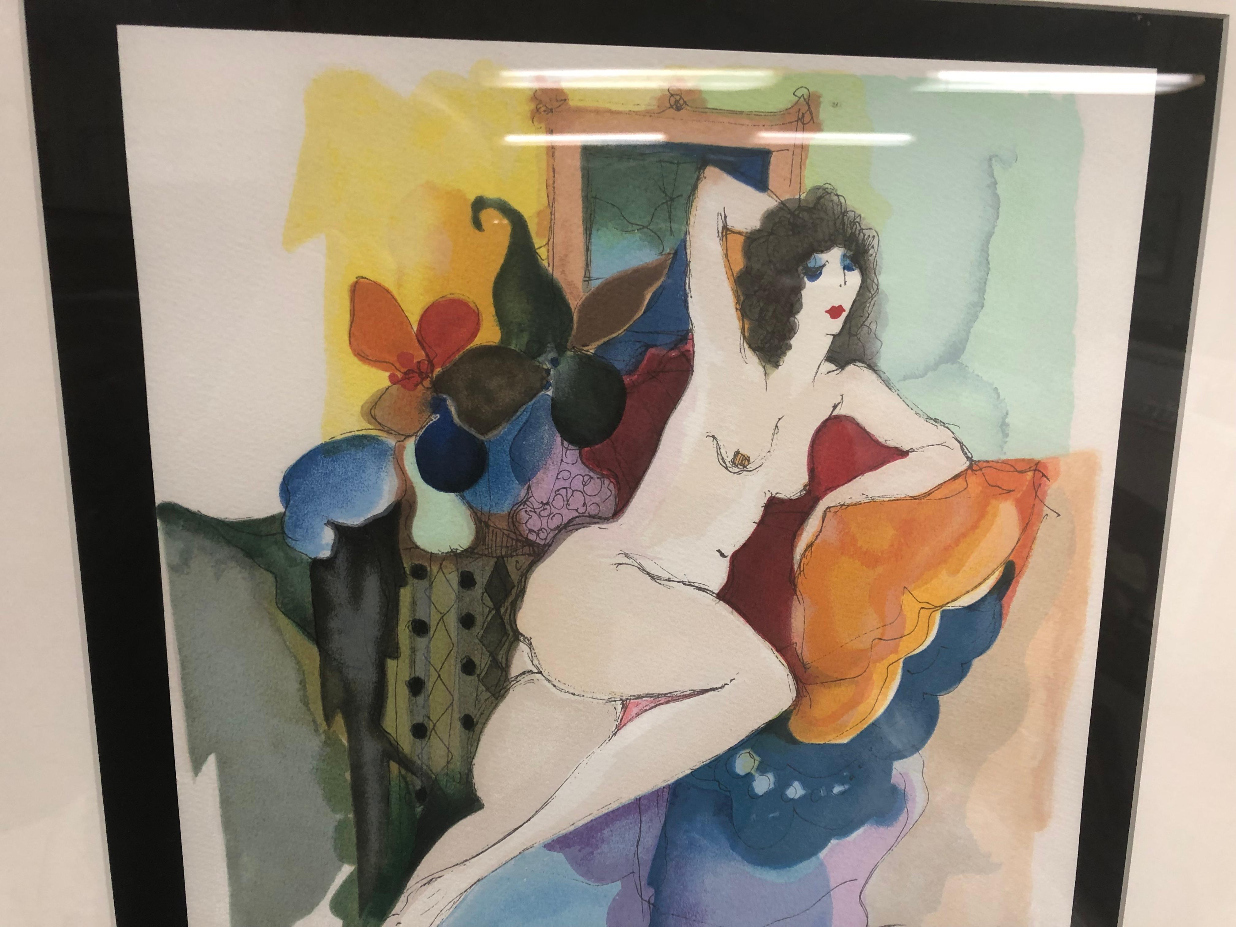 1999 Itzchak Tarkay 'Amelie Reclining' hand signed lithograph For Sale 5