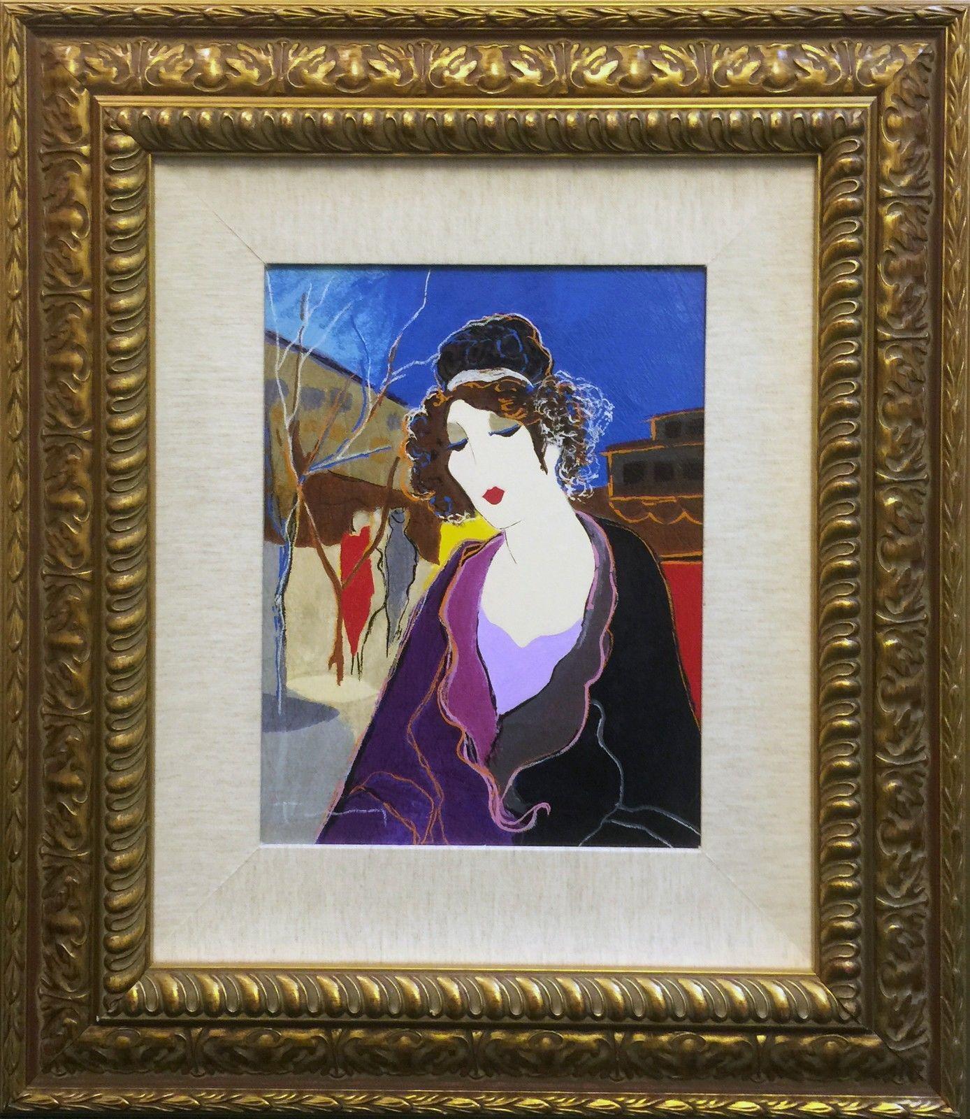 Itzchak Tarkay Lady Seated, Watercolor For Sale at 1stDibs