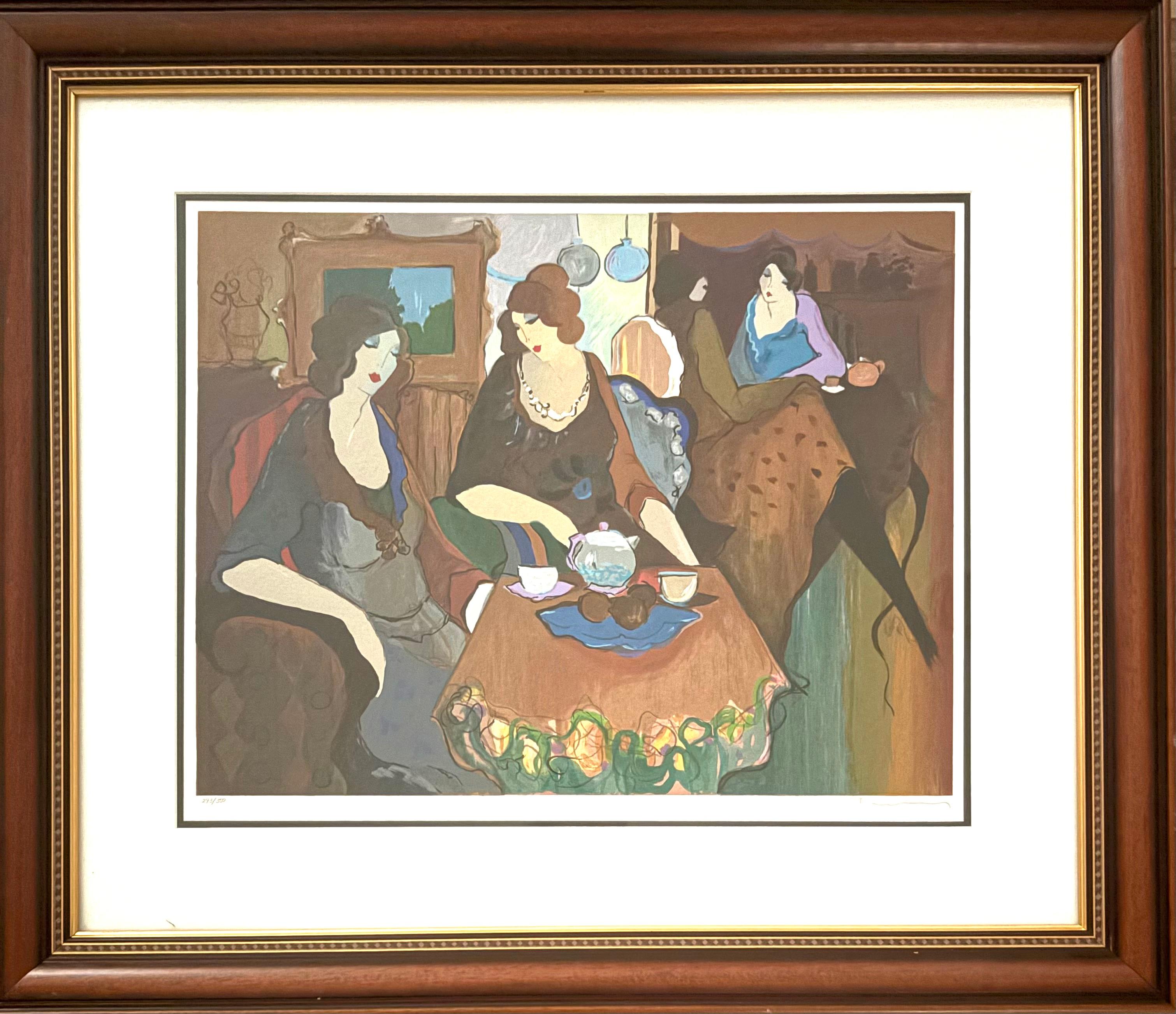 “Casey for tea” - Print by Itzchak Tarkay