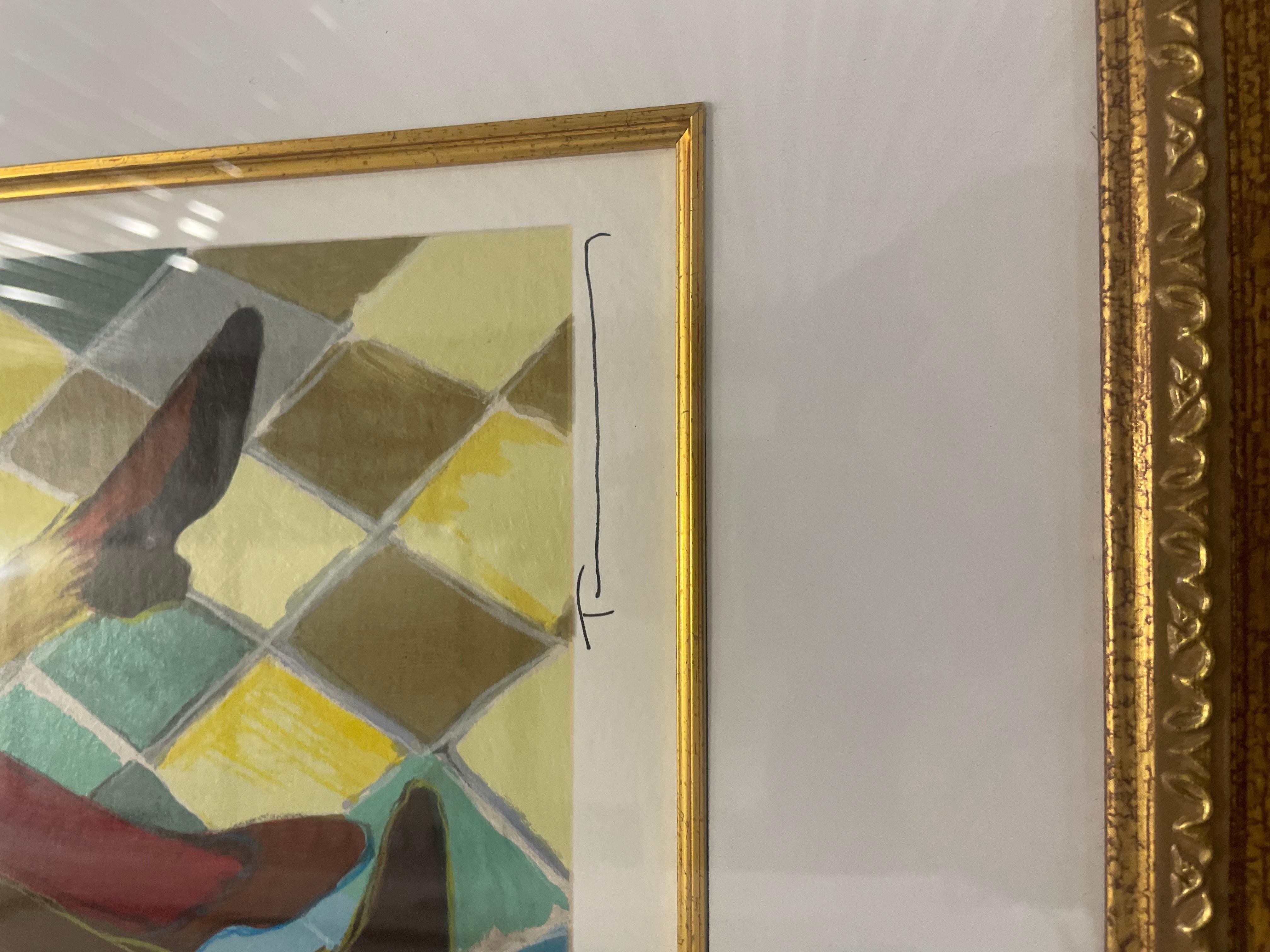 This is an Itzchak Tarkay Large Serigraph Signed And Numbered “Cozy Bench”. In excellent condition . Measures 31x31
