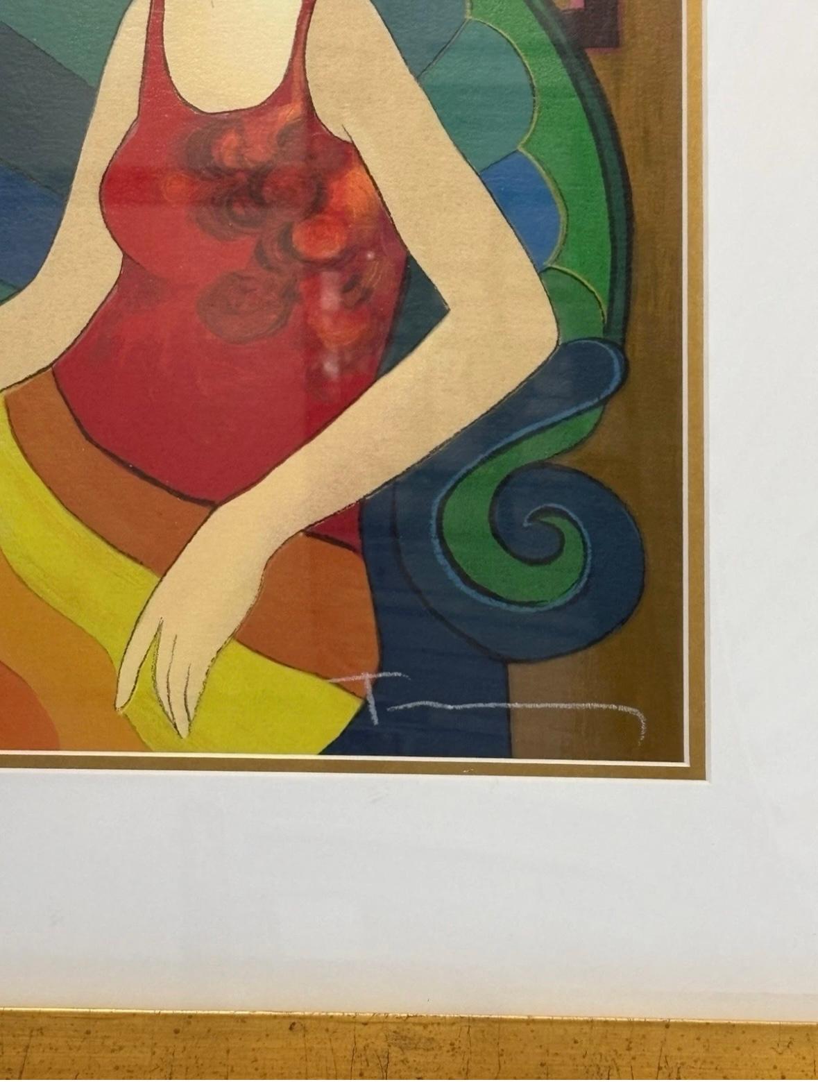 Itzchak Tarkay “cozy cove” serigraph Signed and Numbered. In good condition measures 30x24