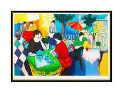 Itzchak Tarkay Large Embossed Color Serigraph Cafe Danielle Hand Signed Artwork