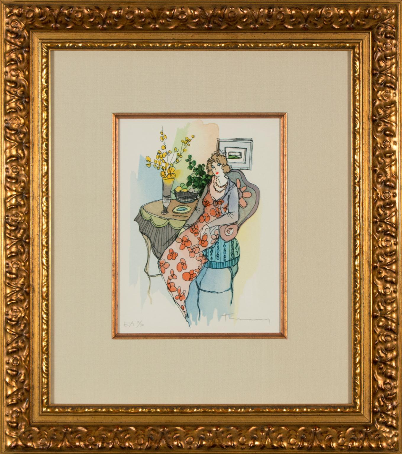 Itzchak Tarkay "Sweet Thoughts" 2001 Signed Serigraph, European Artist Proof
