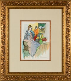 Itzchak Tarkay "Visiting Friends" 2001 Signed Serigraph, Artist Proof