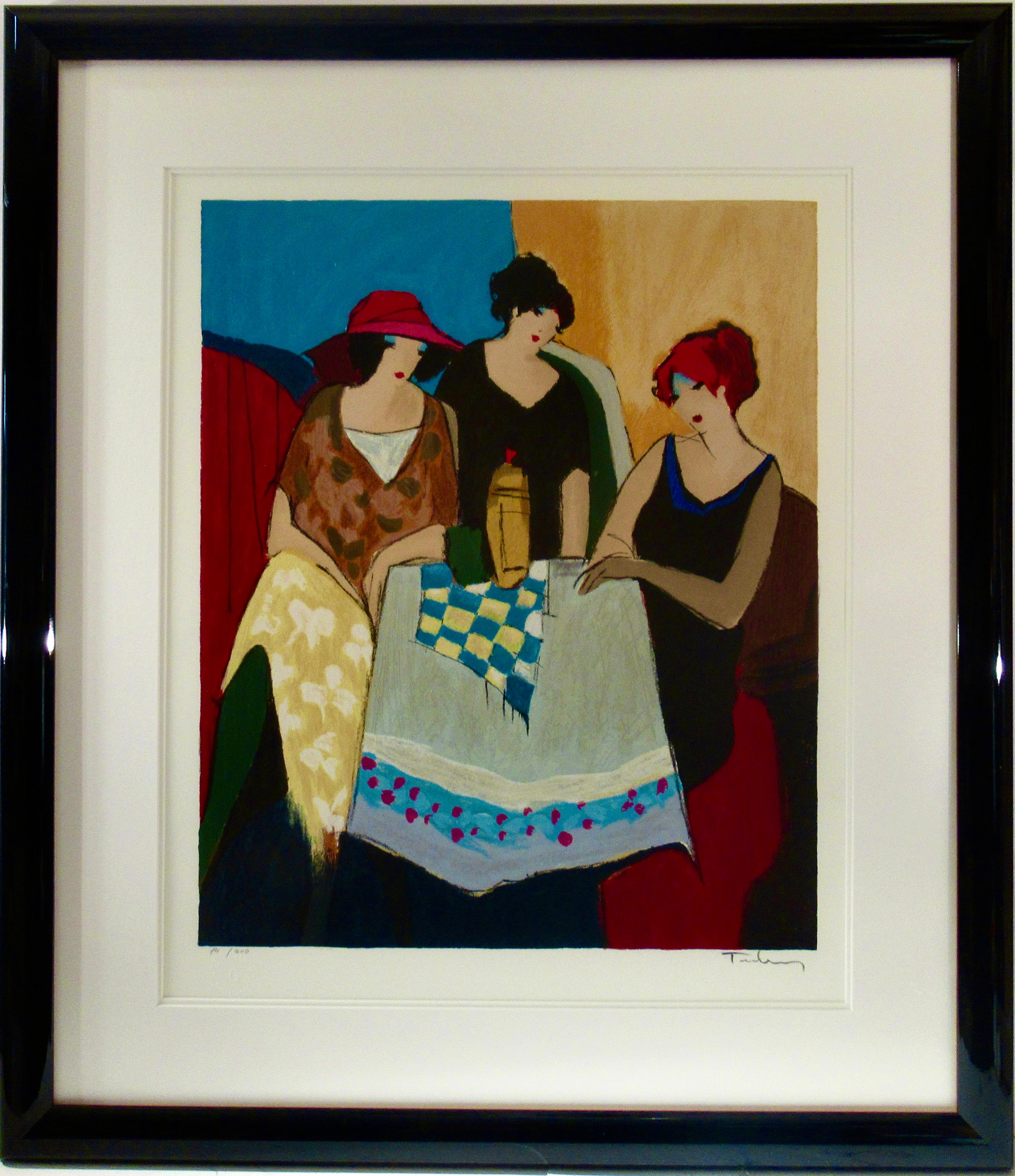 Itzchak Tarkay Figurative Print - Montparnasse II