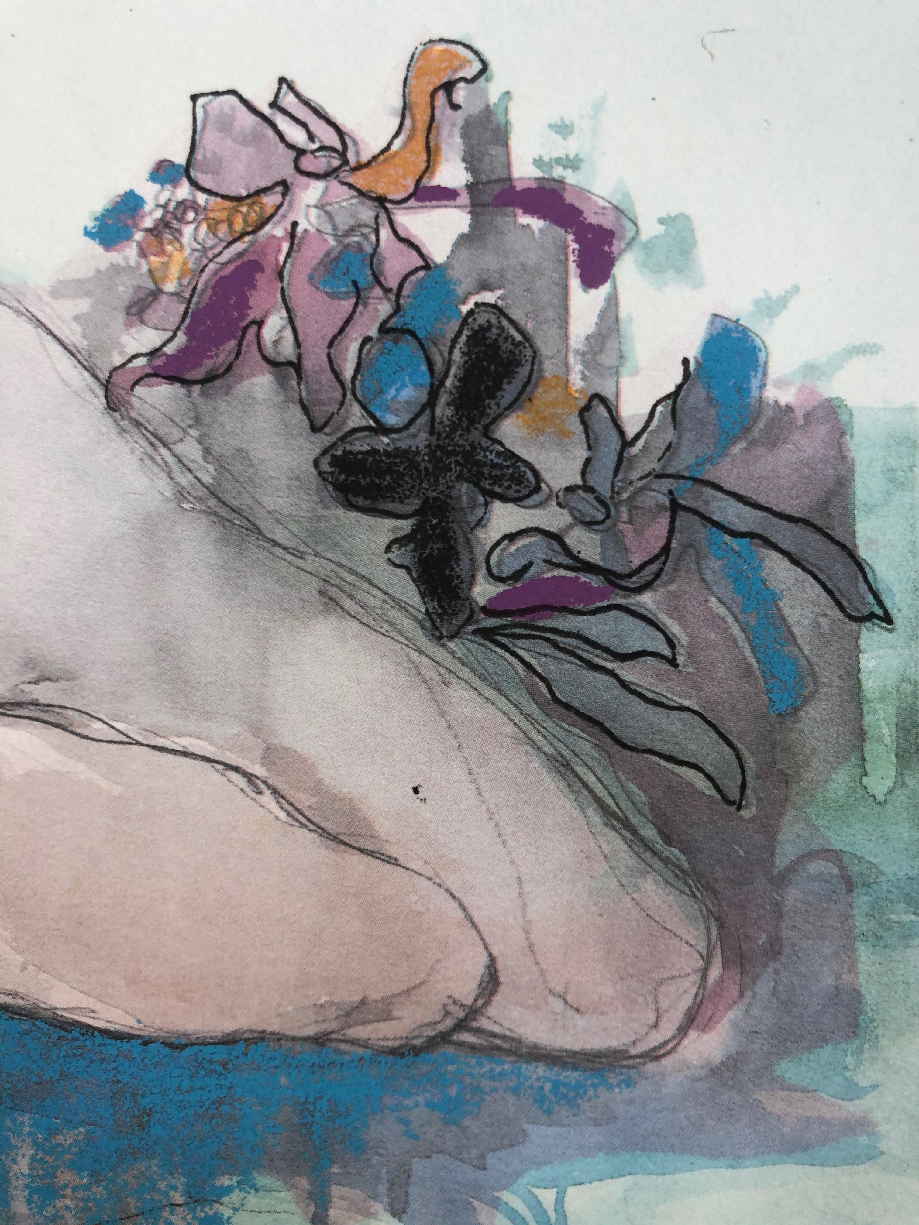 Resting Nude, limited edition color litho. 450/475, pencil signed
 11