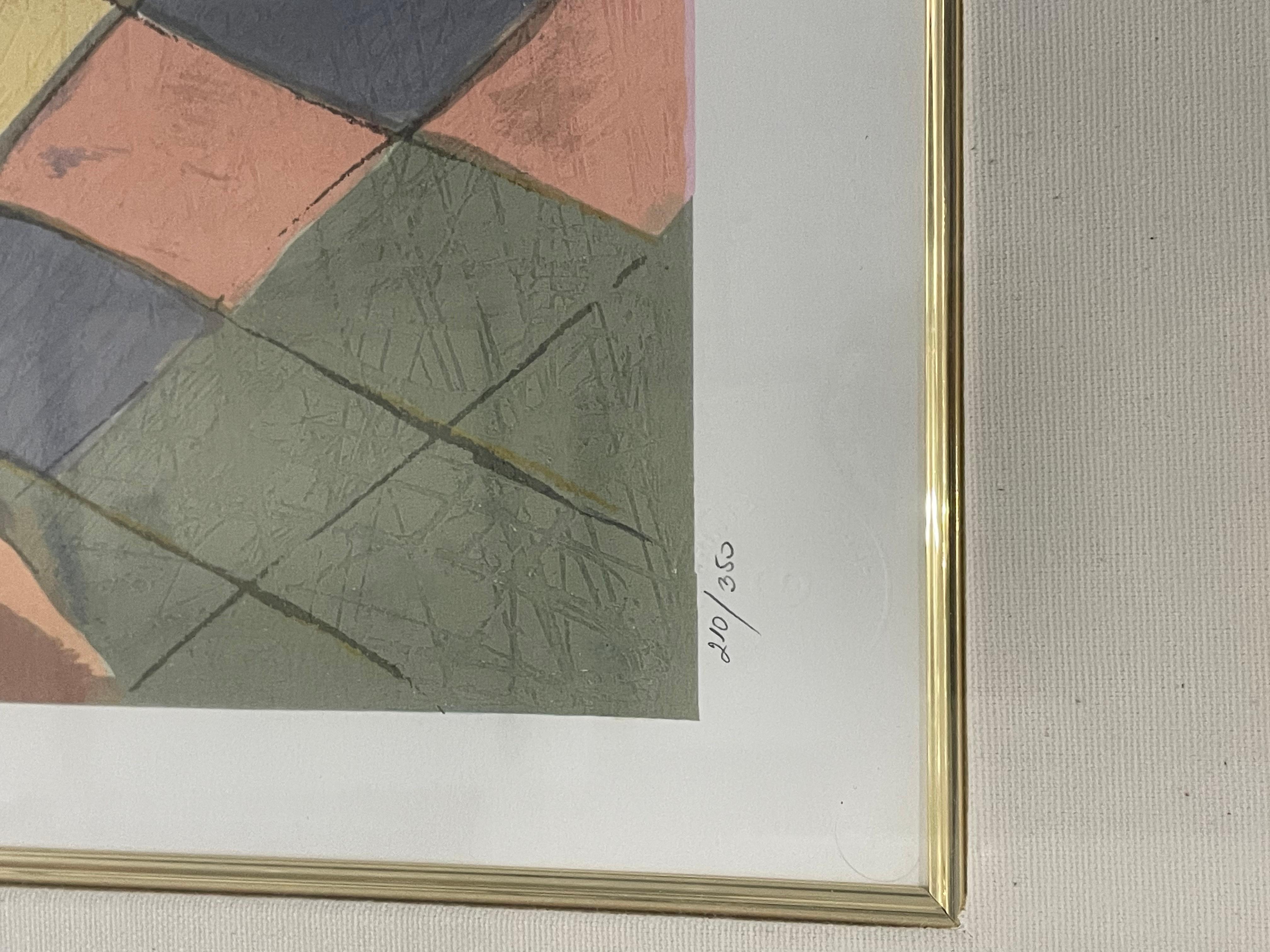 This is an Itzchak Tarkay Signed and numbered lithograph “society/under yellow umbrella . In good condition . Measures 38x32