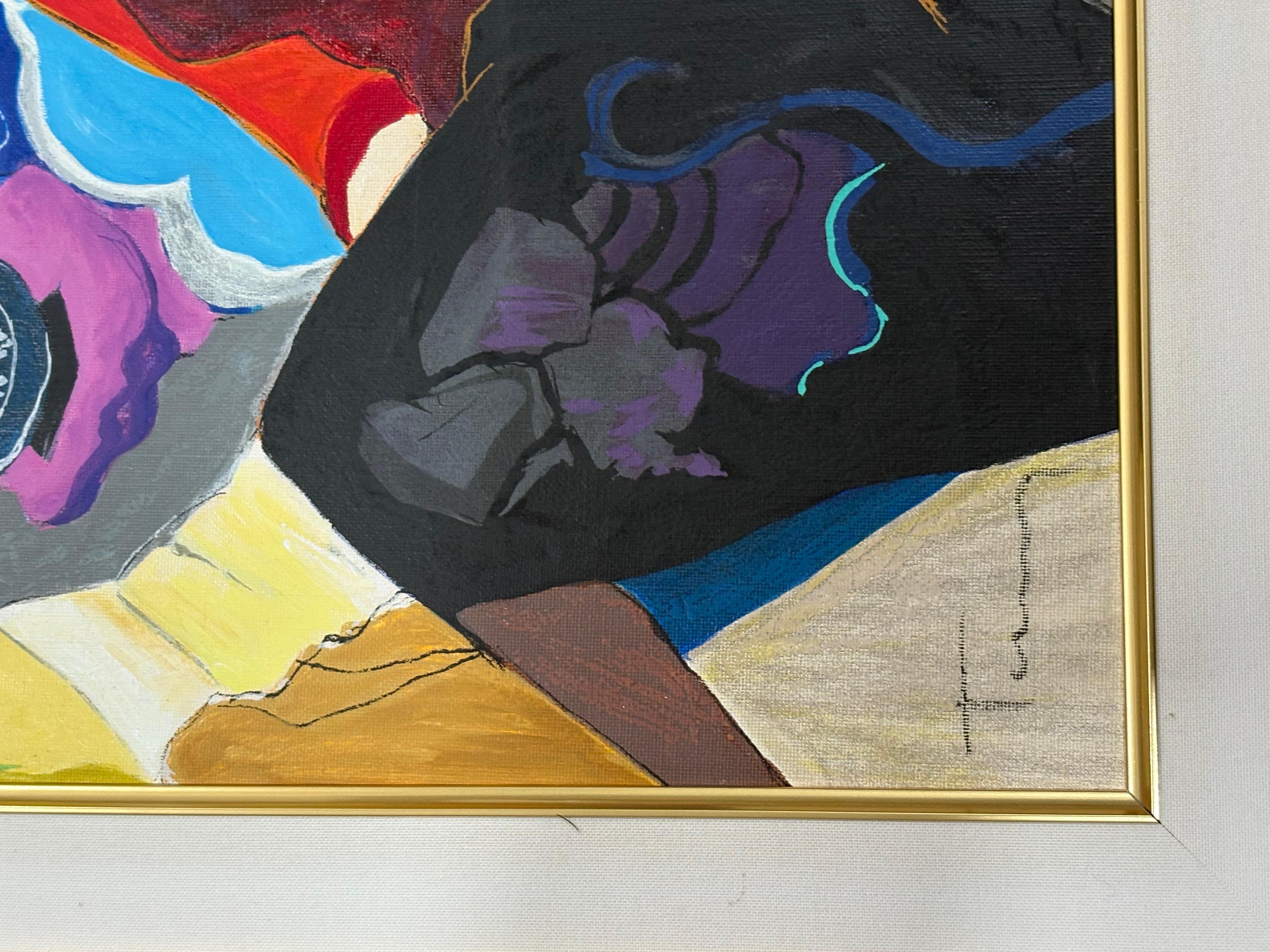 Itzchak Tarkay embellished on canvas signed. In good condition measures 28x24