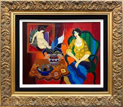 Tranquility (framed hand painted serigraph on canvas)