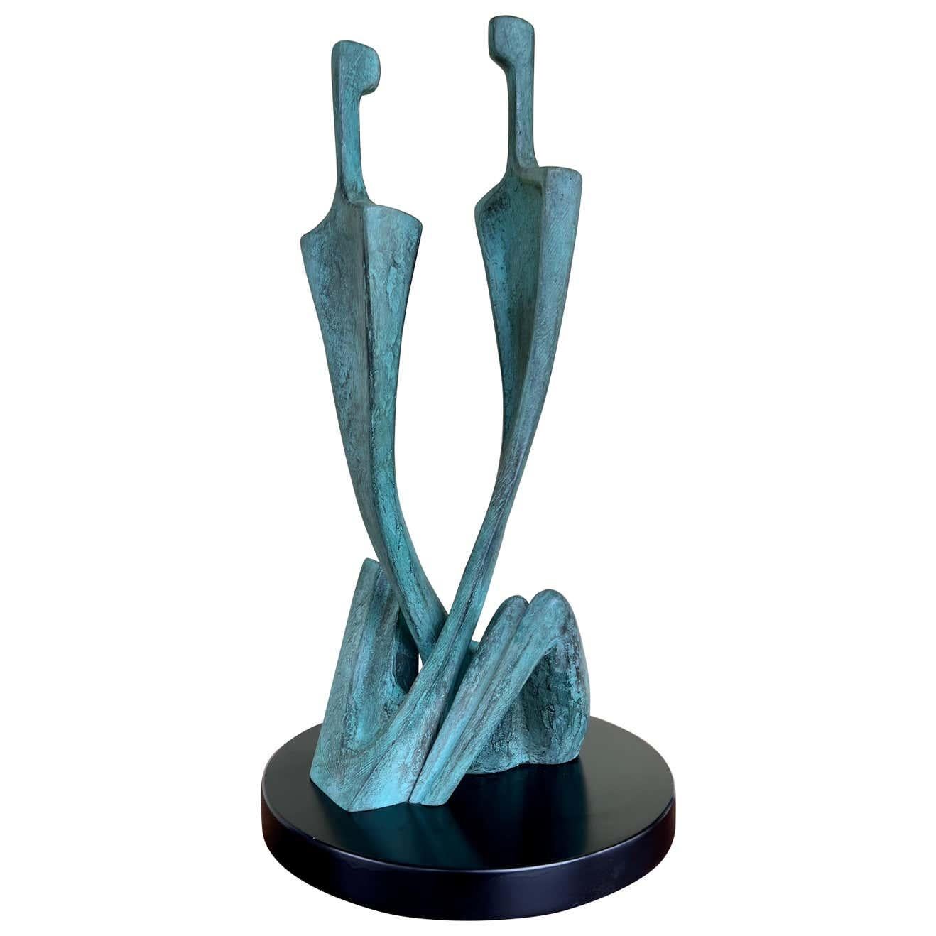 Itzik Ben Shalom Figurative Sculpture - Couple Entwined 