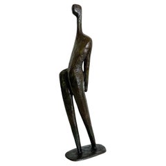 Itzik Benshalom Abstract Figural Bronze, Israel, 1970s