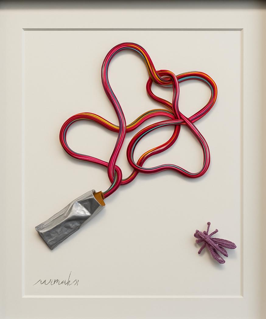 Cœur de bagel - peinture pop art, sculpture murale en vente 4