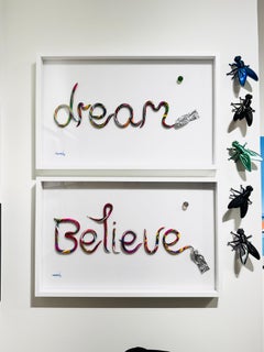 Dream - pop art painting, wall sculpture, framed 53X83 cm