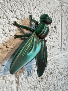 Synthetic Fly (brown green) - sculpture pop art, sculpture murale