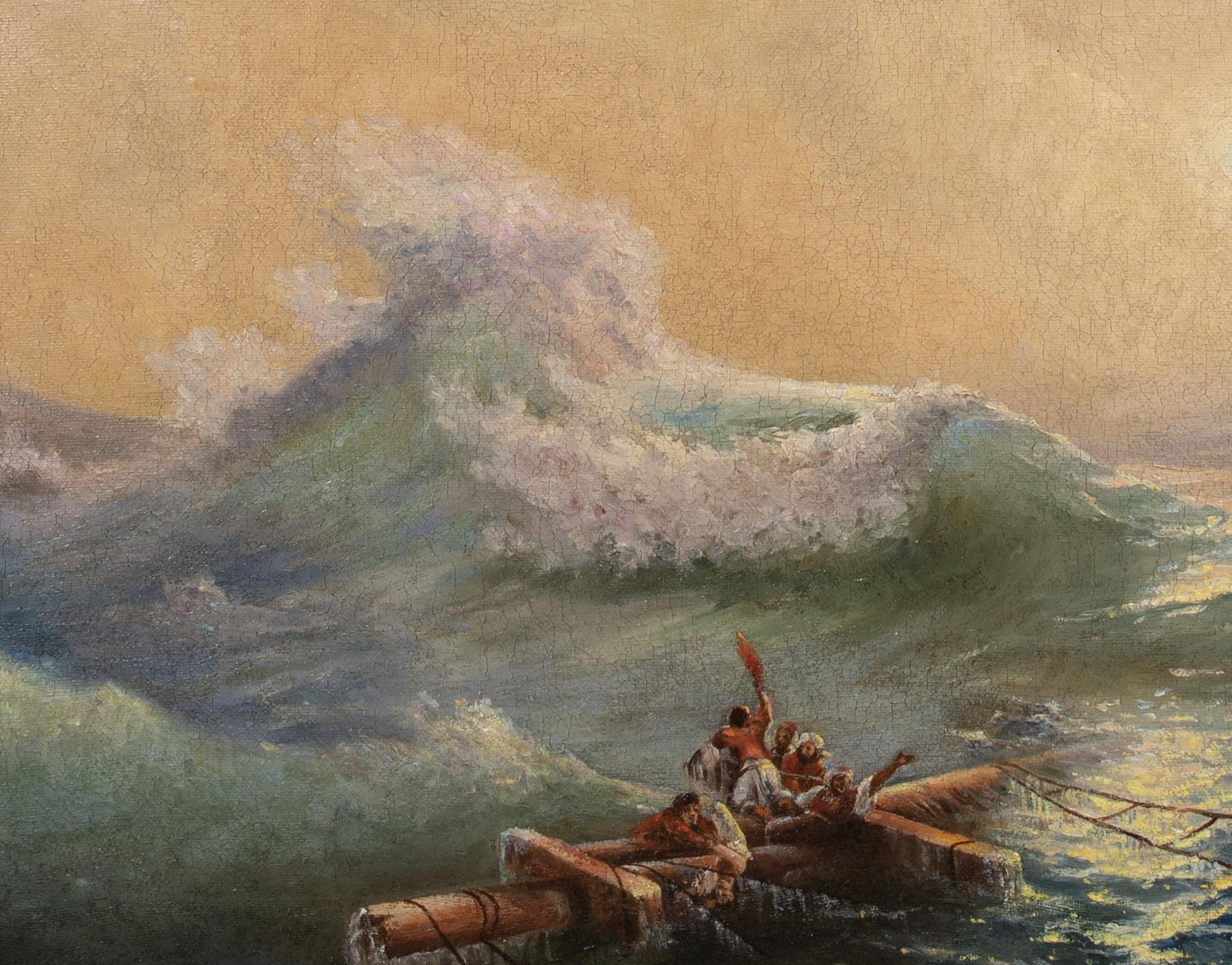 The Ninth Wave, 19th Century After IVAN AIVAZOVSKY (1817-1900) - Brown Landscape Painting by Ivan Aivazovsky