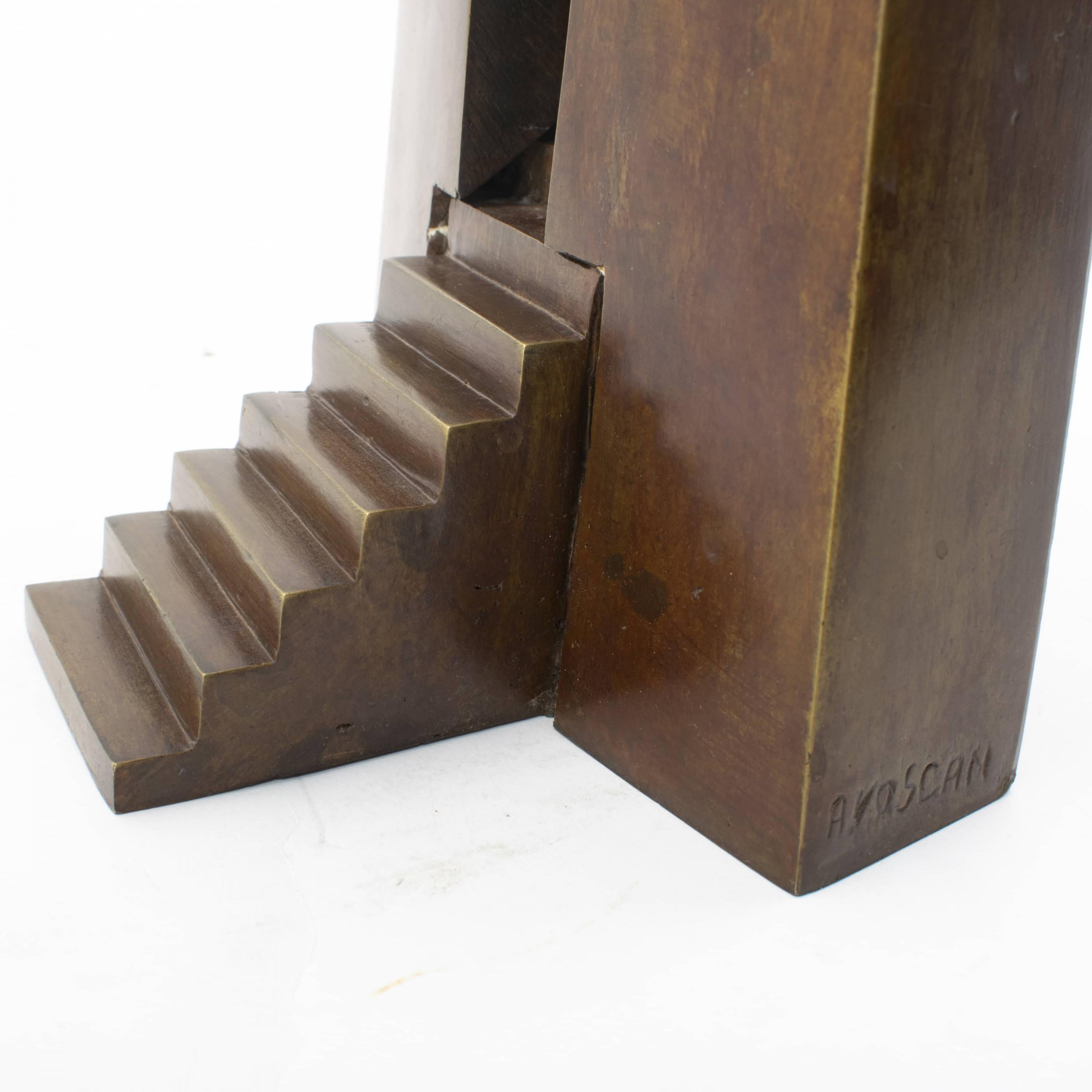 French Ivan Avoscan, Bronze Sculpture, Concrete Composition For Sale