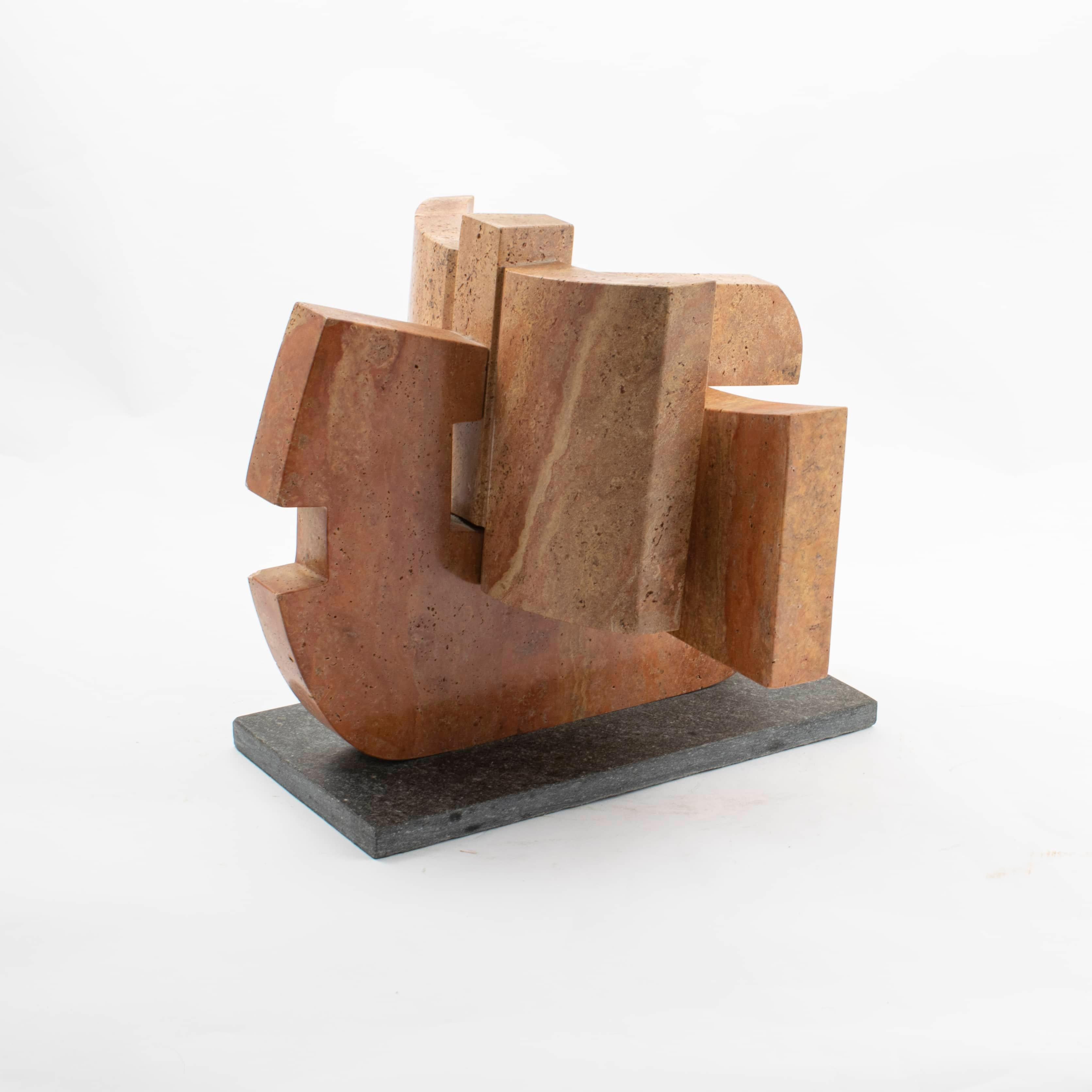 French Ivan Avoscan, Marble Concrete Composition Sculpture