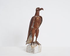 Ivan Bailey, sculpture d'un aigle en repos, acier et granit, États-Unis, XXe siècle