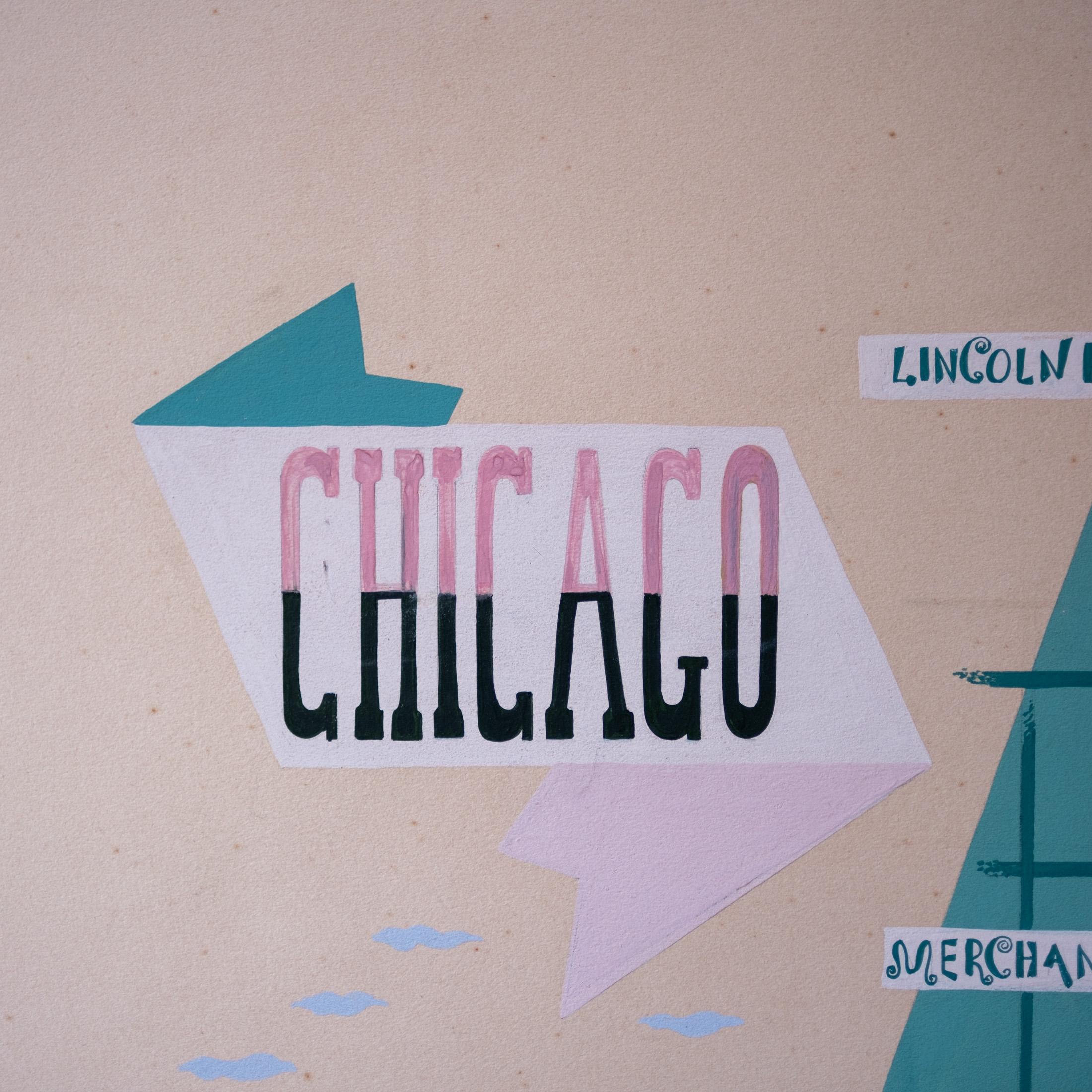 Ivan Bartlett Chicago Gemälde aus dem Ambassador East Hotel 1951 (Mitte des 20. Jahrhunderts) im Angebot