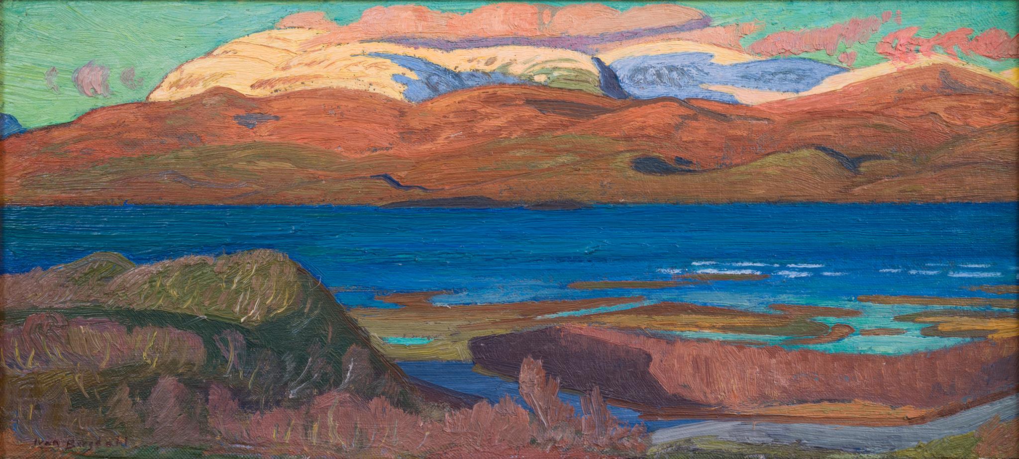 Día soleado de octubre, Abisko. (Estilo Grupo de los Siete) - Landscape Painting Marrón de Ivan Bergdahl
