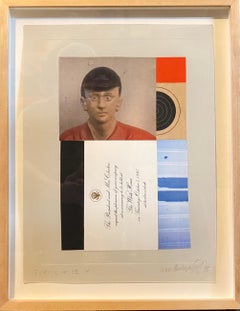 Chine Colle Photo Collage Assemblage Art Jockey, President Clinton Invitation