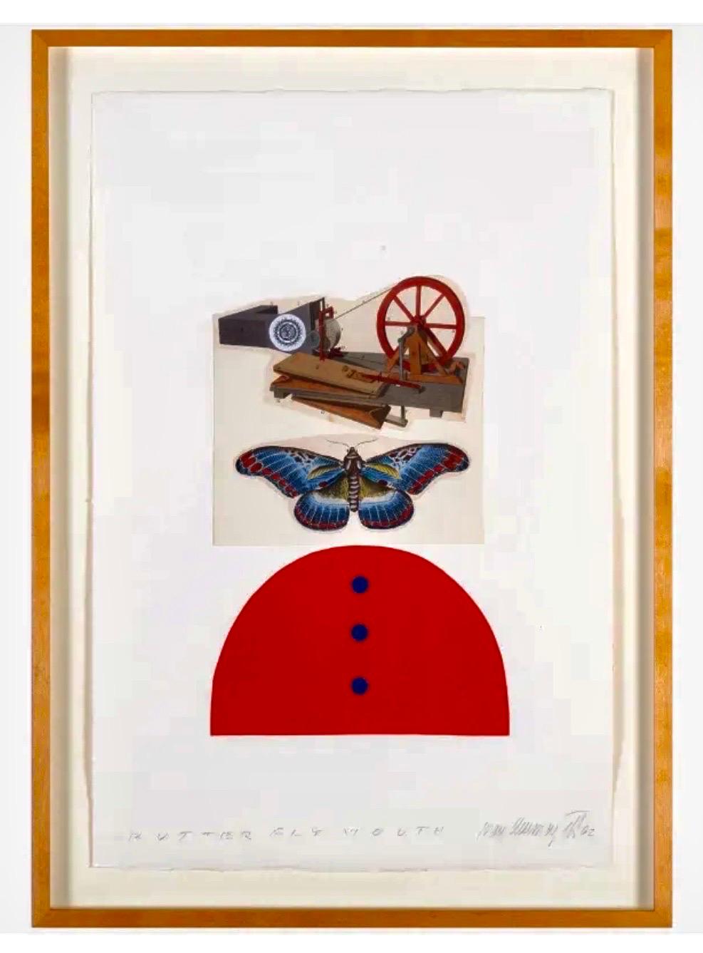Surrealist Photo Collage Assemblage Art Butterfly Mouth Ivan Chermayeff For Sale 1