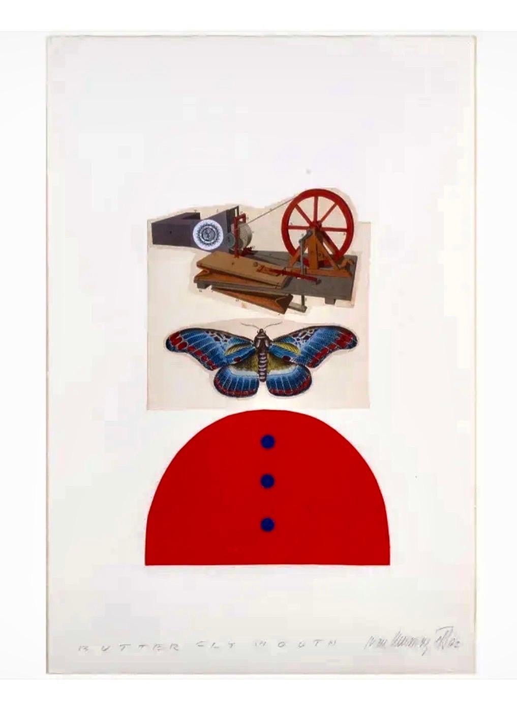 Surrealist Photo Collage Assemblage Art Butterfly Mouth Ivan Chermayeff For Sale 2