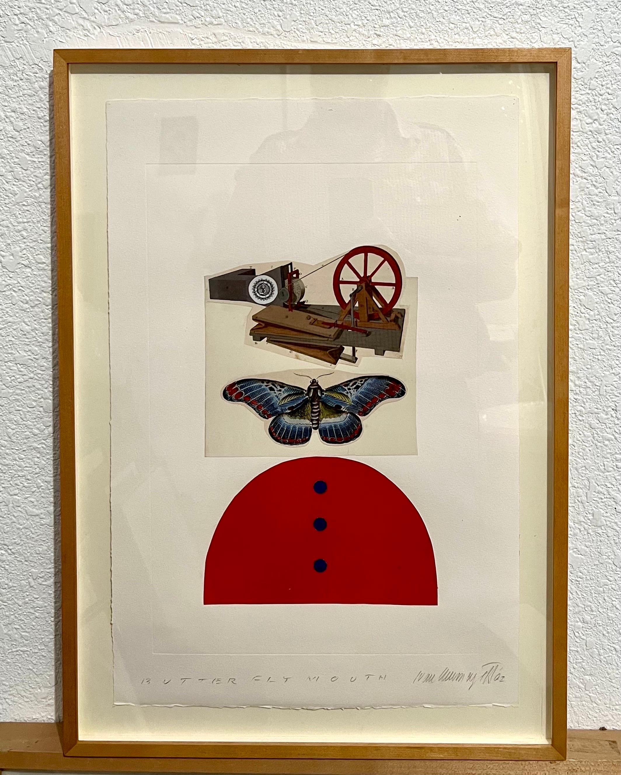 Surrealist Photo Collage Assemblage Art Butterfly Mouth Ivan Chermayeff For Sale 4