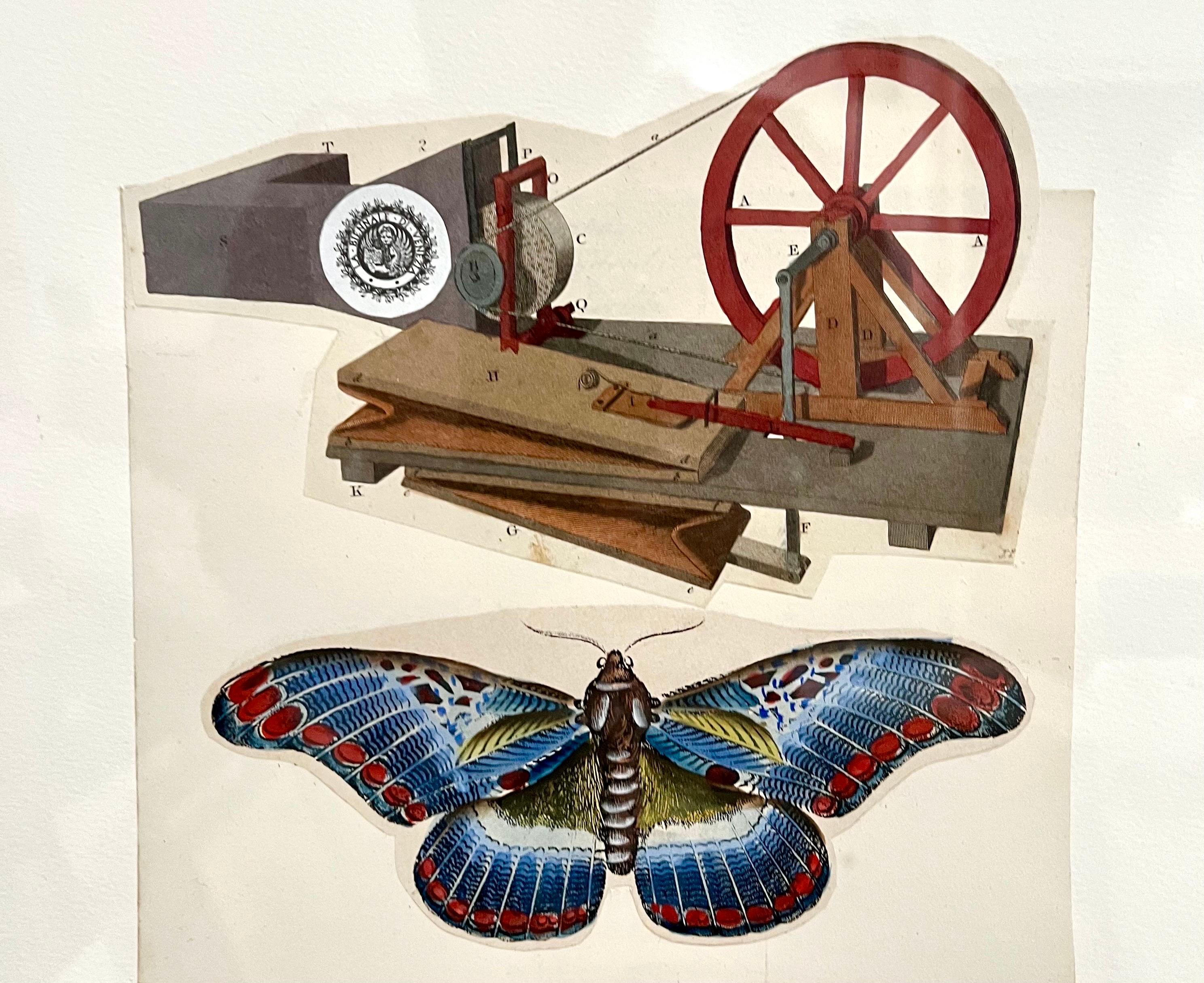 Surrealist Photo Collage Assemblage Art Butterfly Mouth Ivan Chermayeff  For Sale 3