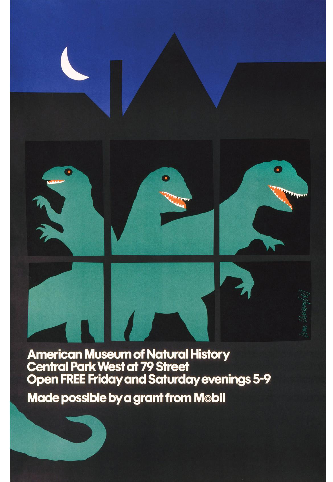 Ivan Chermayeff Animal Print - American Museum of Natural History Dinosaur Poster