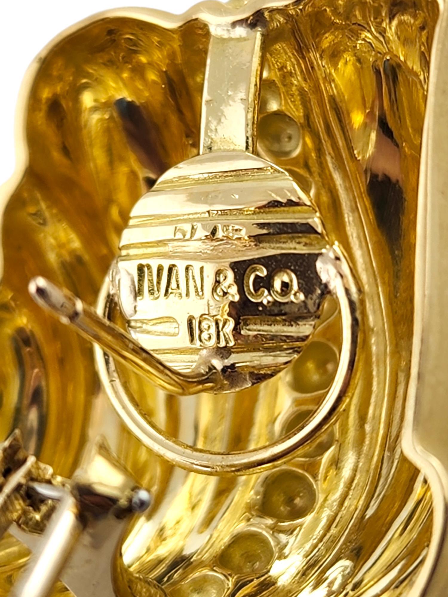 Ivan & Co. Boucles d'oreilles à levier en or jaune 18 carats n° 19165 en vente 2