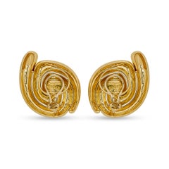 Ivan & Co. 18 Karat Yellow Gold Swirl Earrings (Clip-On)