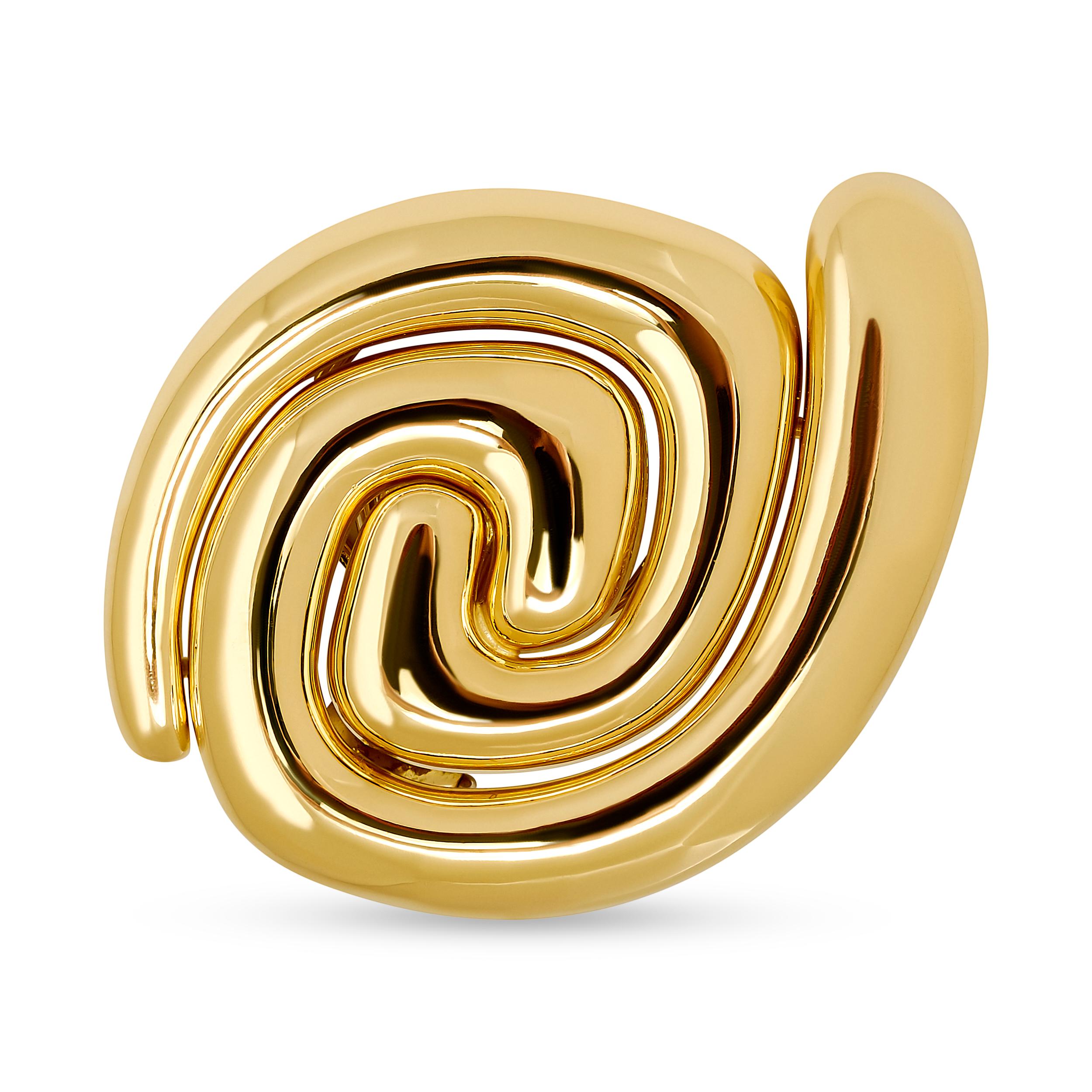 Ivan & Co. 18 Karat Yellow Gold Swirl Earrings (Clip-On) In Excellent Condition For Sale In Philadelphia, PA