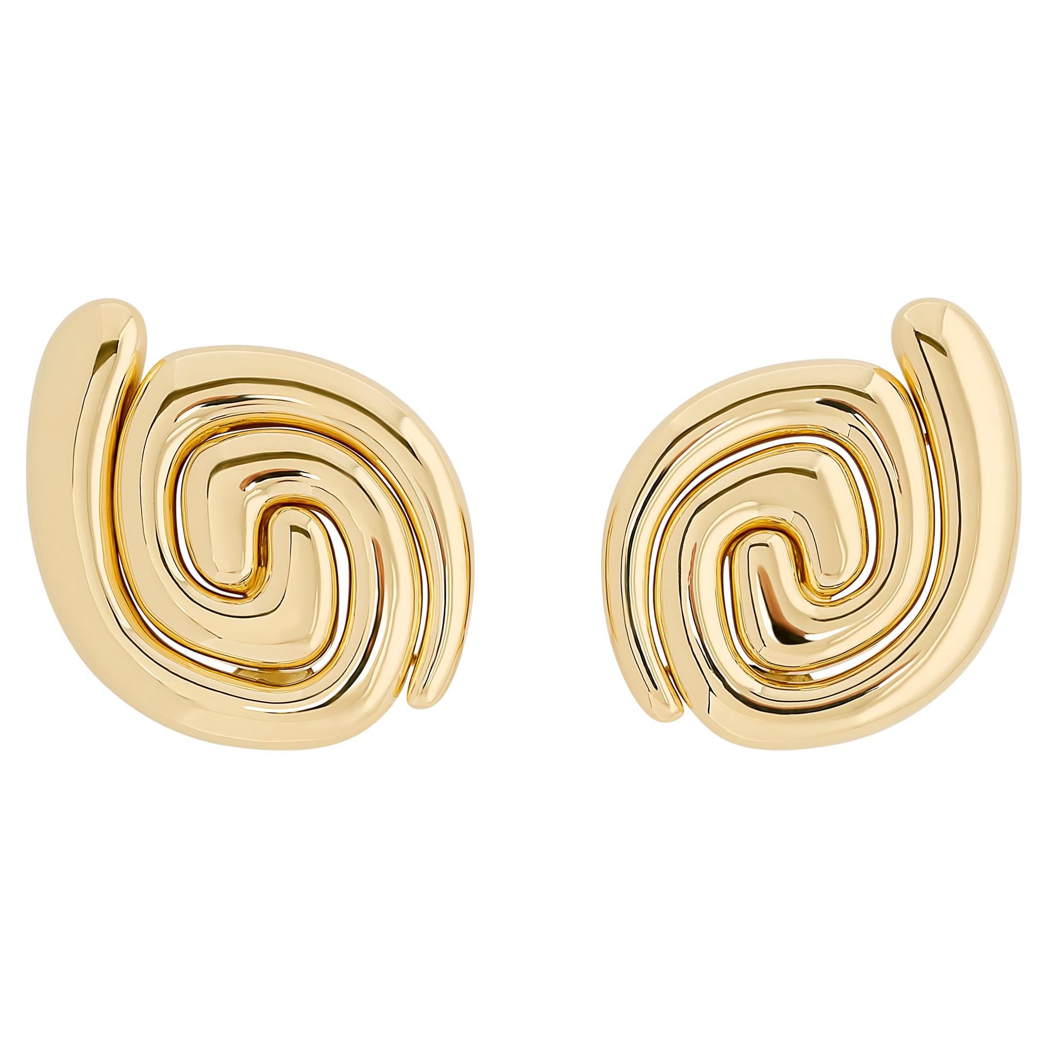 Pendientes Espiral de Oro Amarillo de 18 Kilates Ivan & Co.