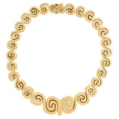 Ivan & Co 18 Karat Gelbgold Wirbel Gliederhalskette