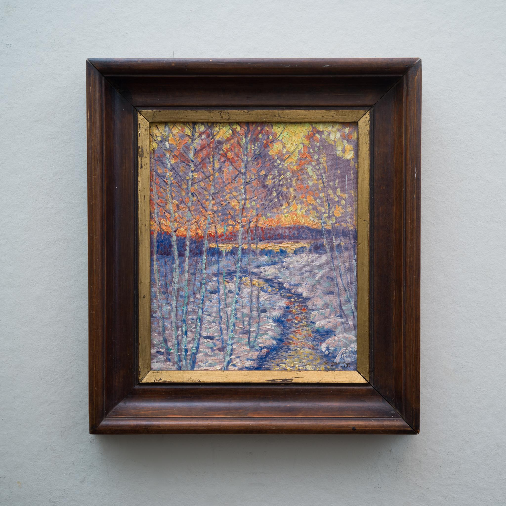 paesaggio invernale con puntinismo
