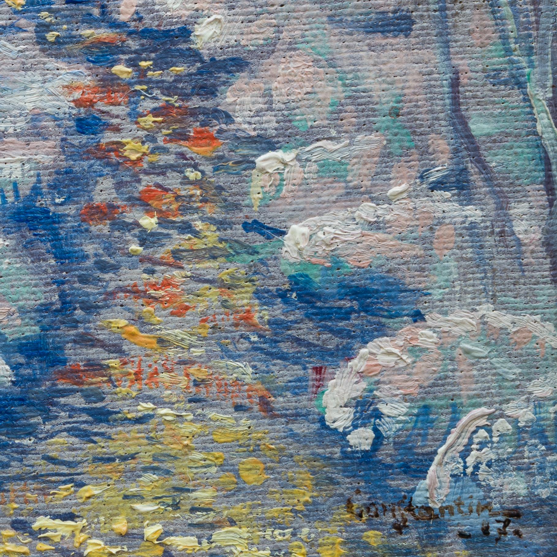 paesaggio primaverile puntinismo