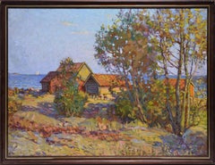 Vintage Stockholm Archipelago Landscape 1940 Oil Painting Renowned Impressionist Artist 