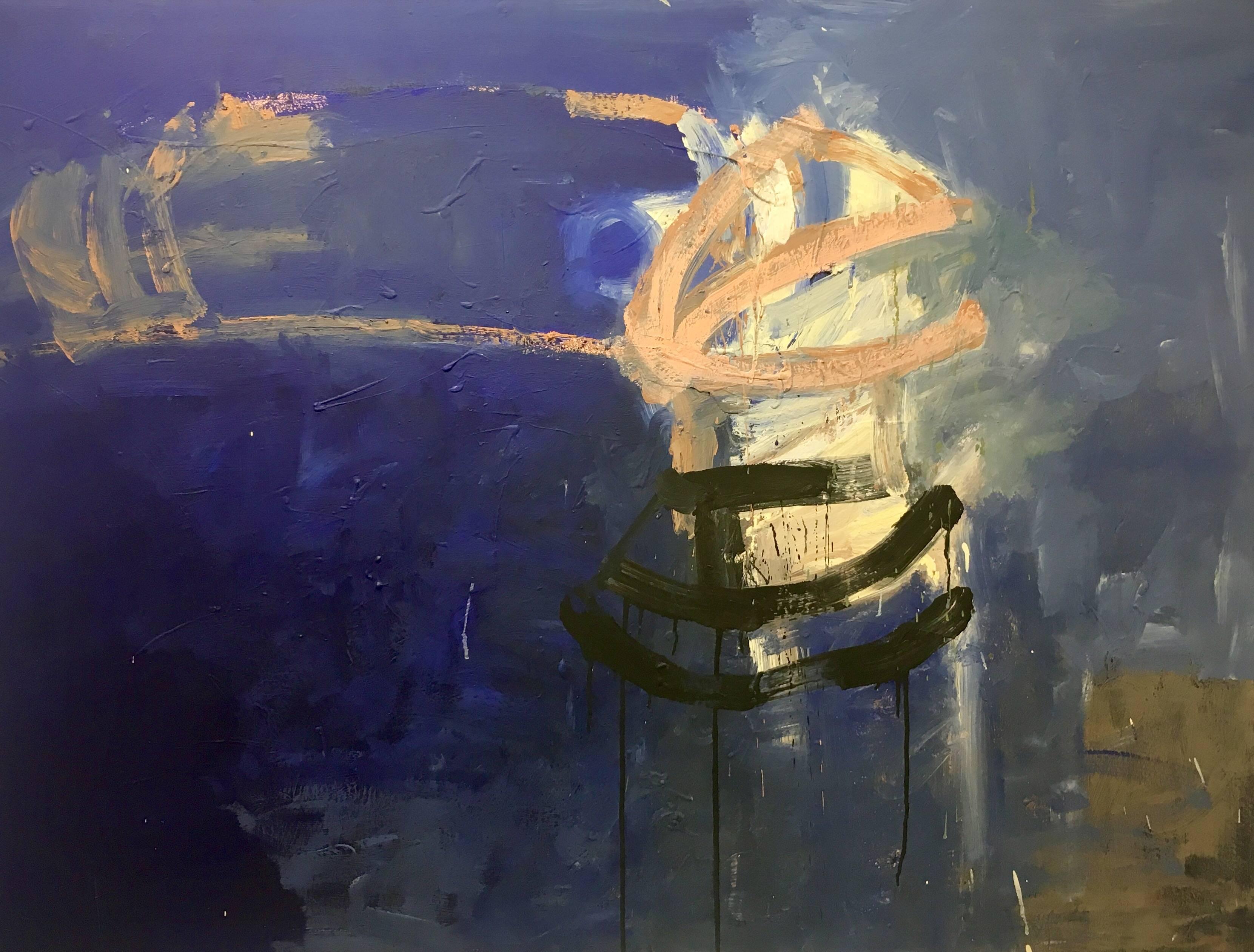 IVAN DE LA RIONDA 37 Paesaggio blu. dipinto originale su tela acrilica. in vendita 2