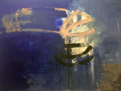IVAN DE LA RIONDA 37 Paesaggio blu. dipinto originale su tela acrilica.