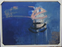 Ivan de la Rionda Blue Landscape. original abstrac acrylic canvas painting-