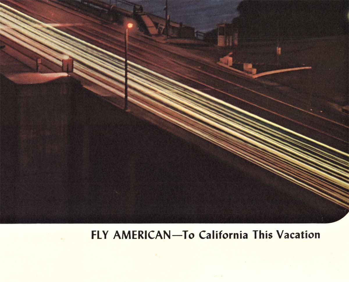 Cartel de viaje de época original San Francisco - Oakland Bay Fly American Airlines - Print realista estadounidense de Ivan Dmitri