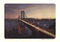 Original San Francisco - Oakland Bay Fly American Airlines Vintage travel poster