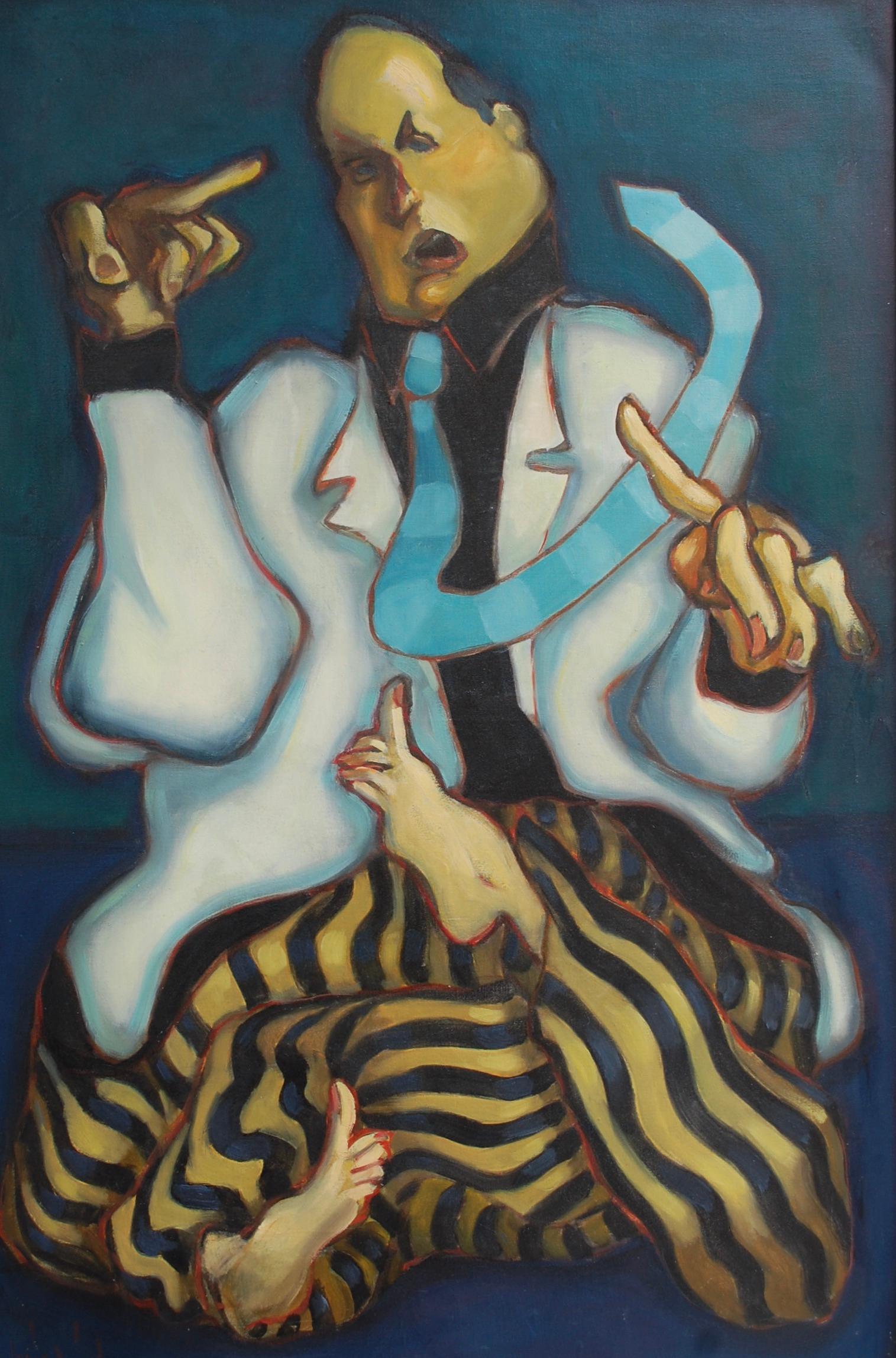 Yo Man mit blauer Krawatte – Painting von Ivan Duran Garlick