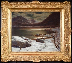 Winter Moonlight - Realist Oil, Winter Landscape by Ivan Fedorovich Choultse